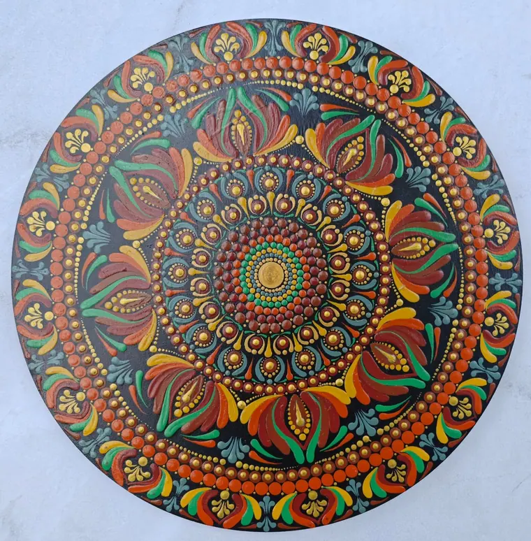 Rust & Gold Dot Mandala