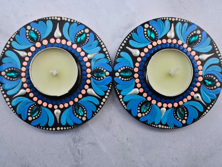 Blue Petal Tea-light Holder