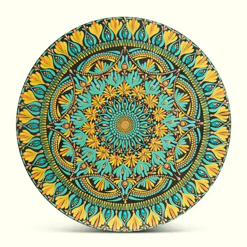 Turquoise and Gold Mandala