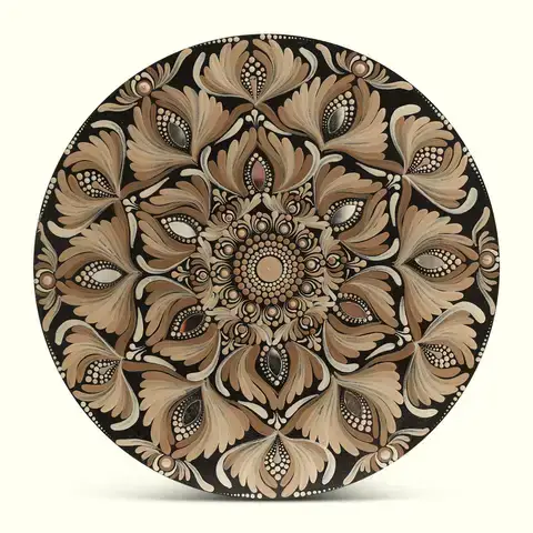Taupe Feather Mandala