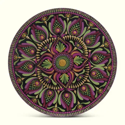 Plum and Leaf Mandala
