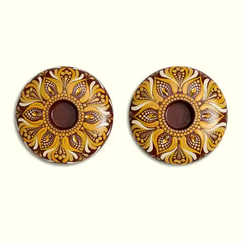 Amber Floral Tea-light Holders